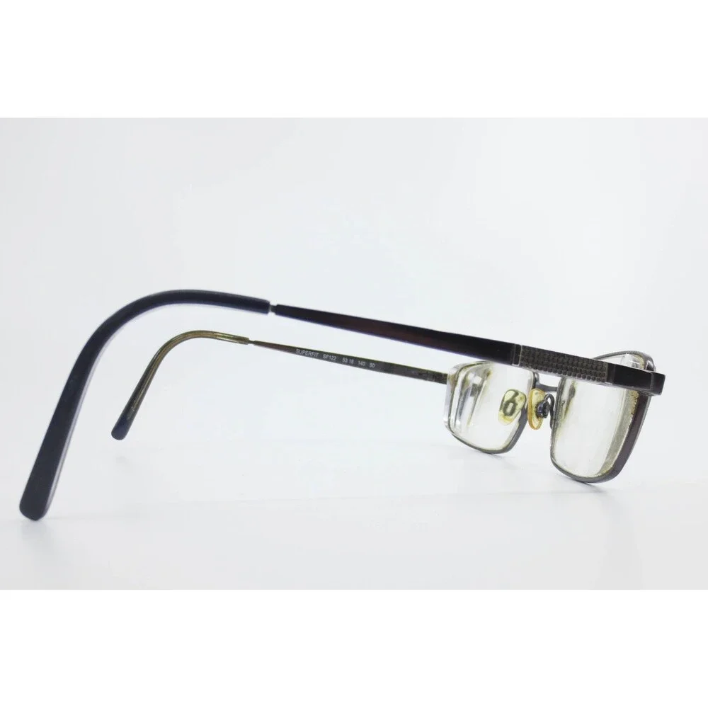 EasyClip Superfit SF122 Titanium Eyeglasses Frames Brown Bronze Rectangular 53mm